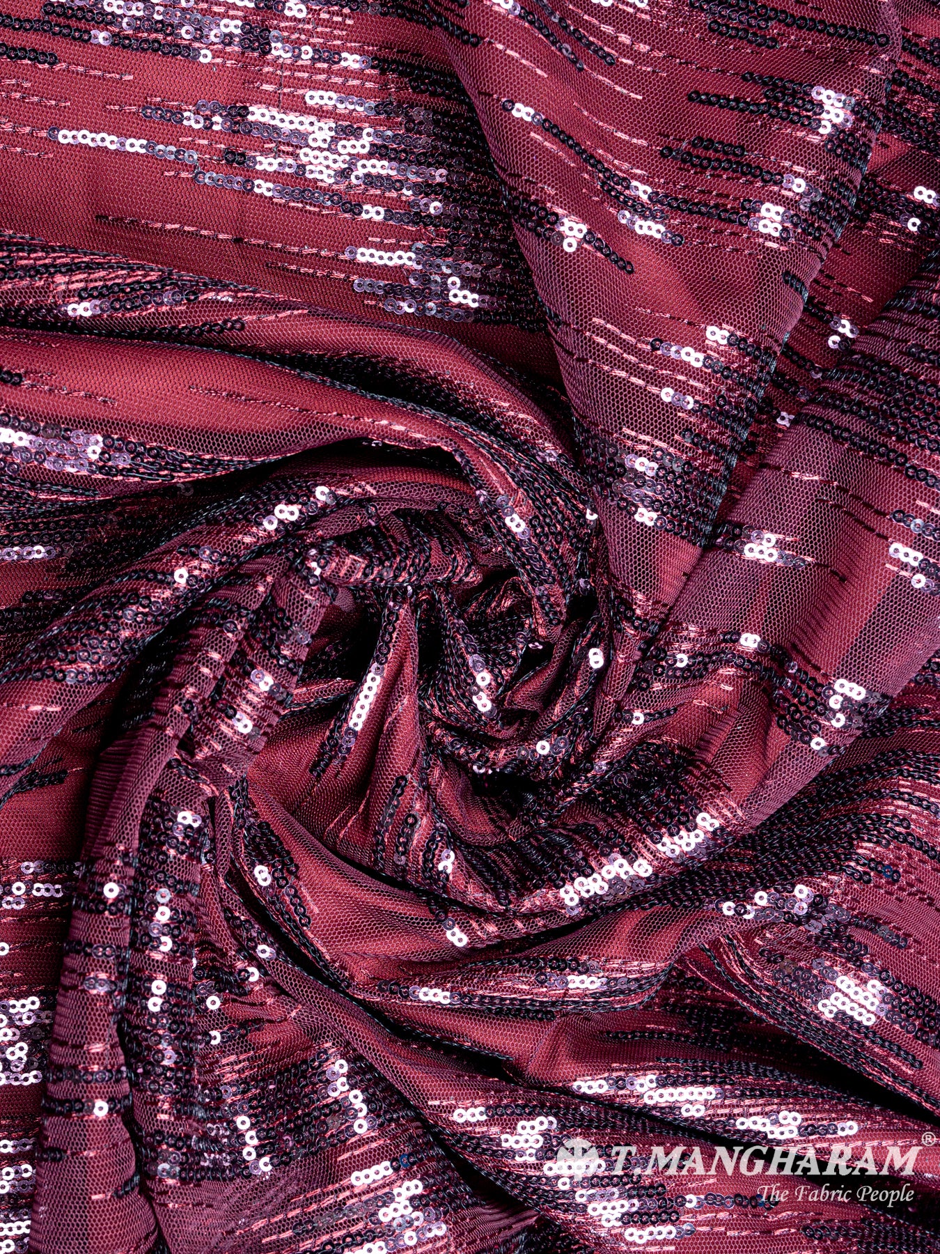 Maroon Fancy Net Fabric - EC4064 view-1