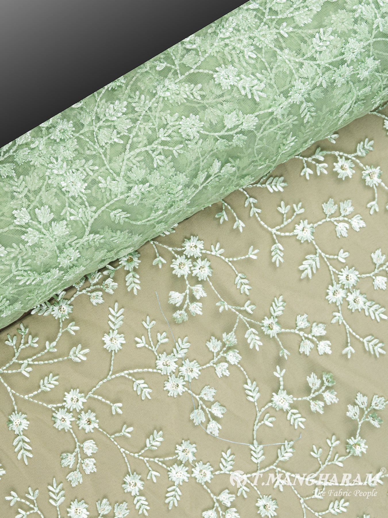 Green Net Embroidery Fabric - EC6123 view-2