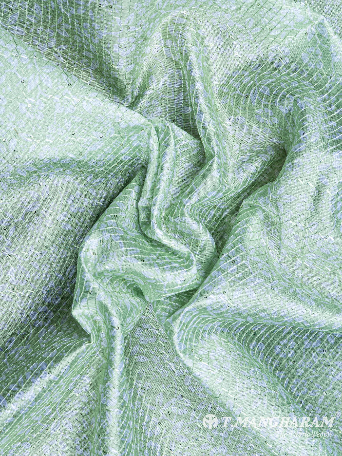 Green Banaras Fabric - EB3700