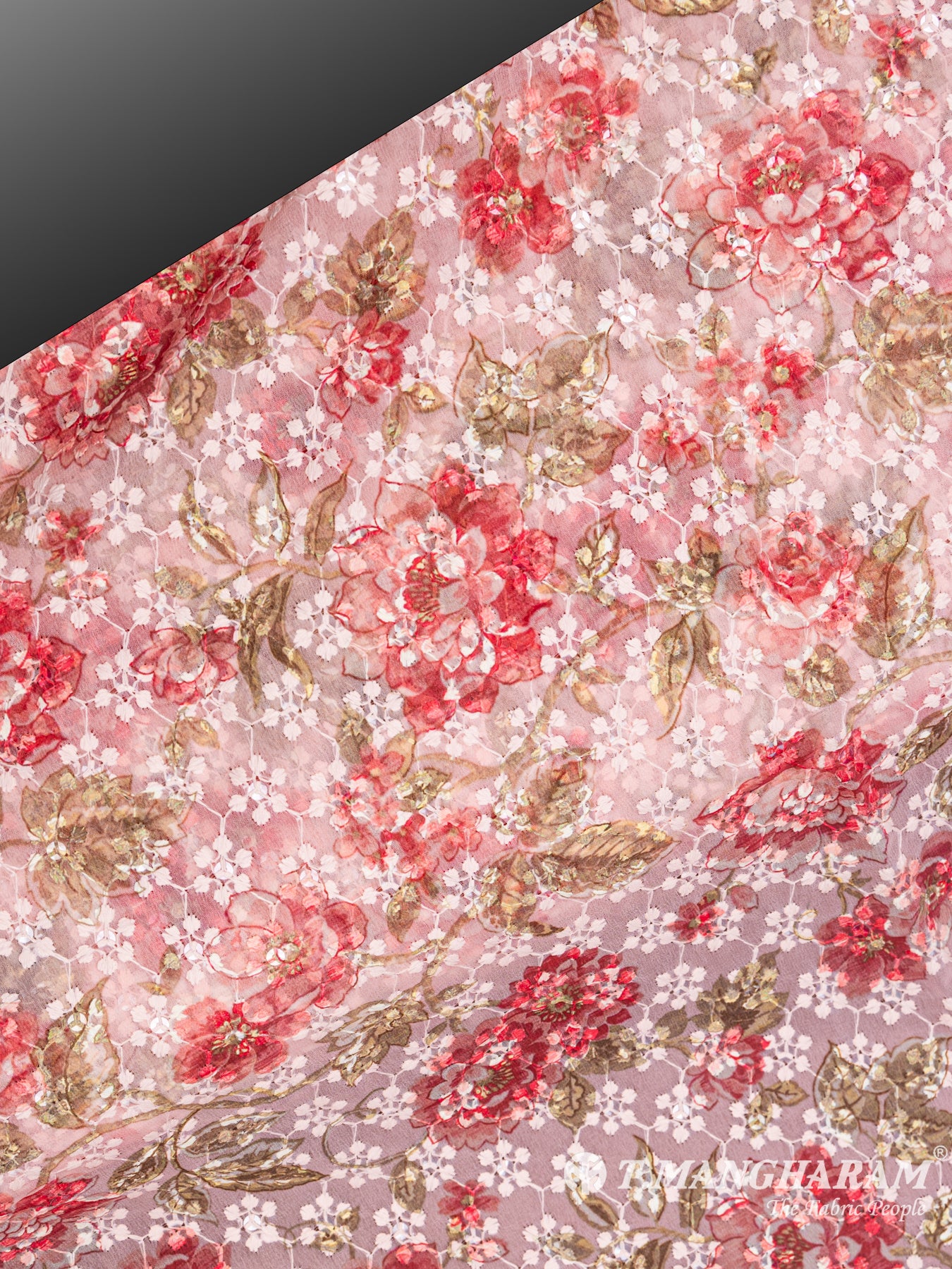 Baby Pink Georgette Embroidery Fabric - EB4692 view-2