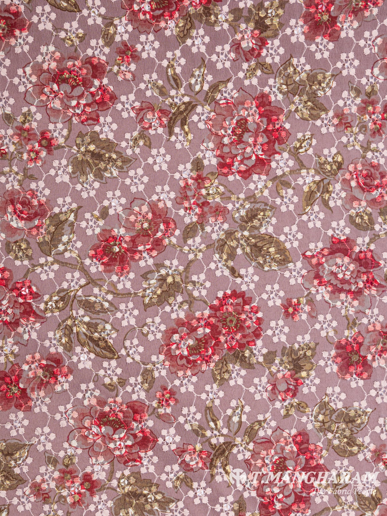 Baby Pink Georgette Embroidery Fabric - EB4692 view-3