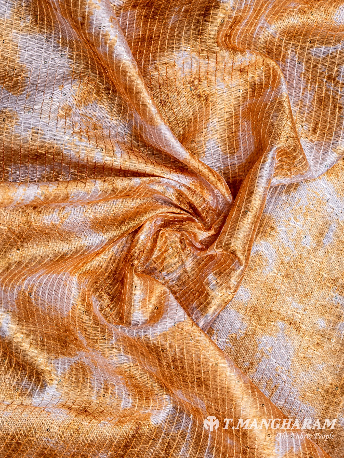 Yellow Banaras Fabric - EB3702 view-4