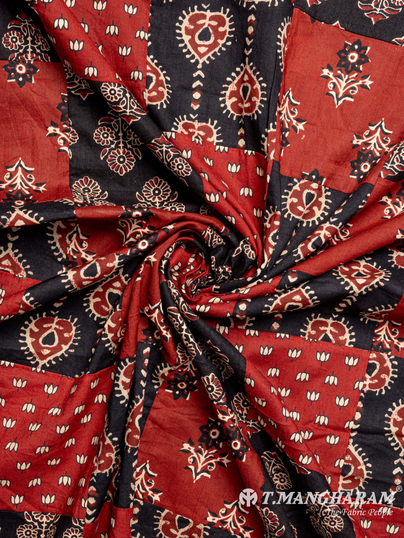 Maroon Cotton Fabric - EA2136 view-1