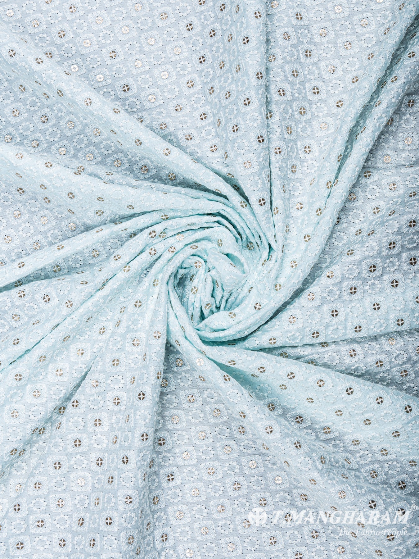 Light Blue Cotton Fabric - EC6315 view-1