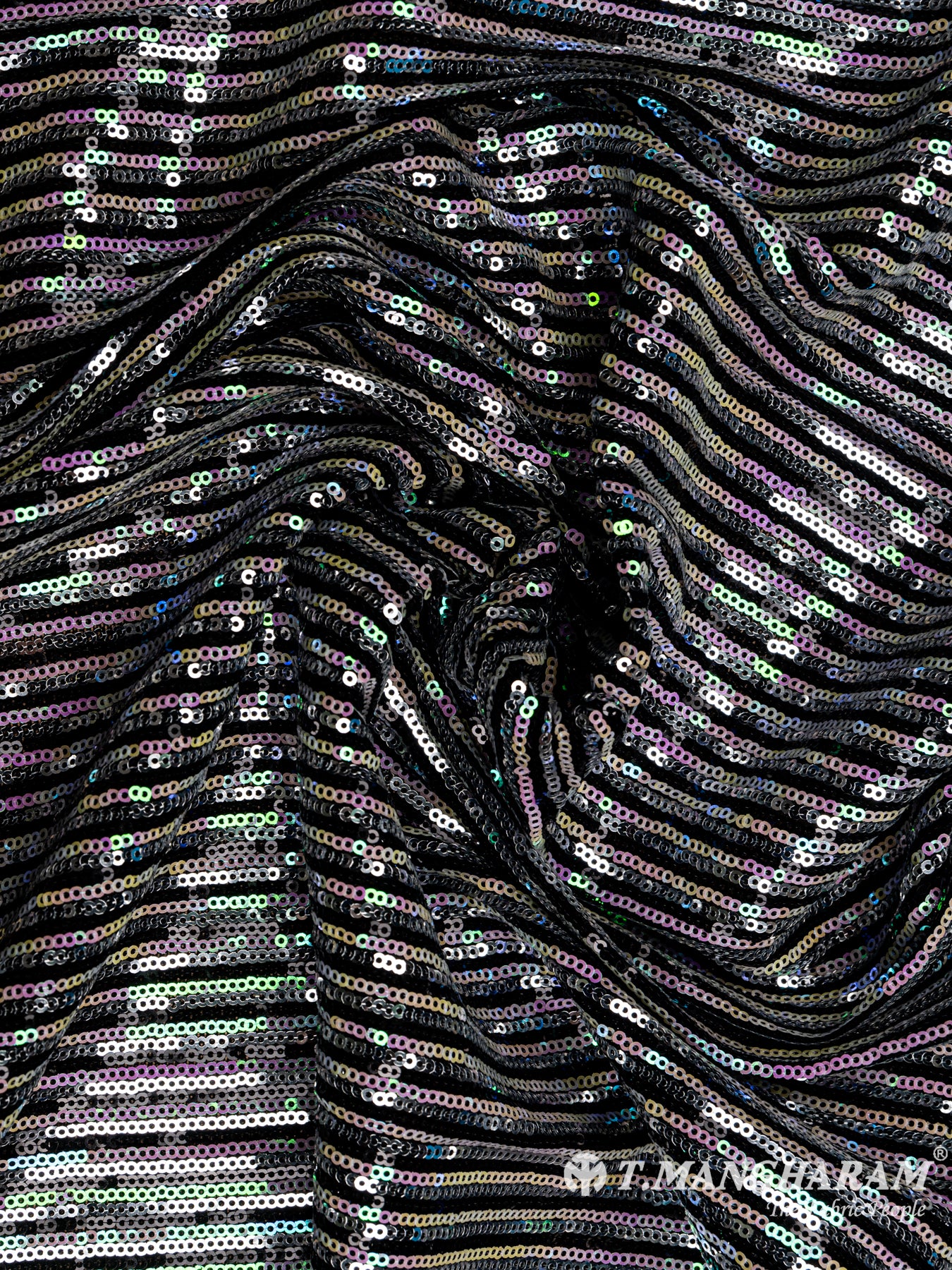 Black Fancy Net Fabric - EB3949 view-4