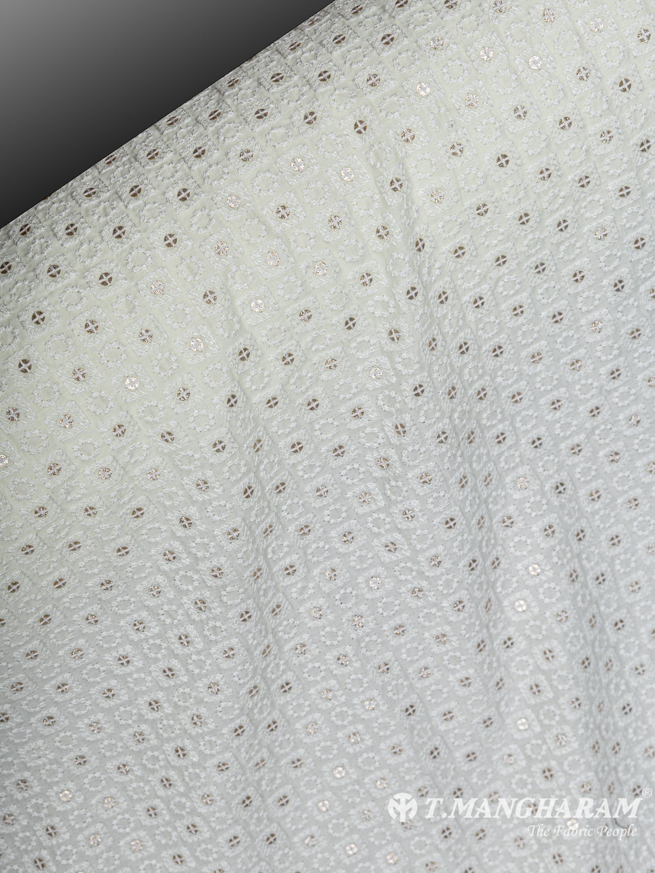 Cream Georgette Embroidery Fabric - EC6316 view-2