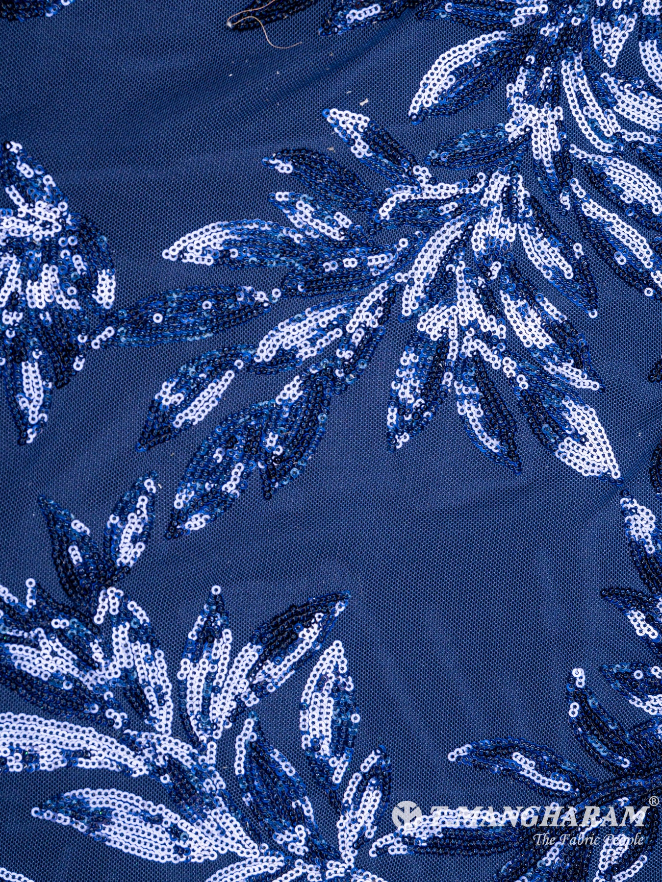 Blue Gold Fancy Net Fabric - EB3933 view-3