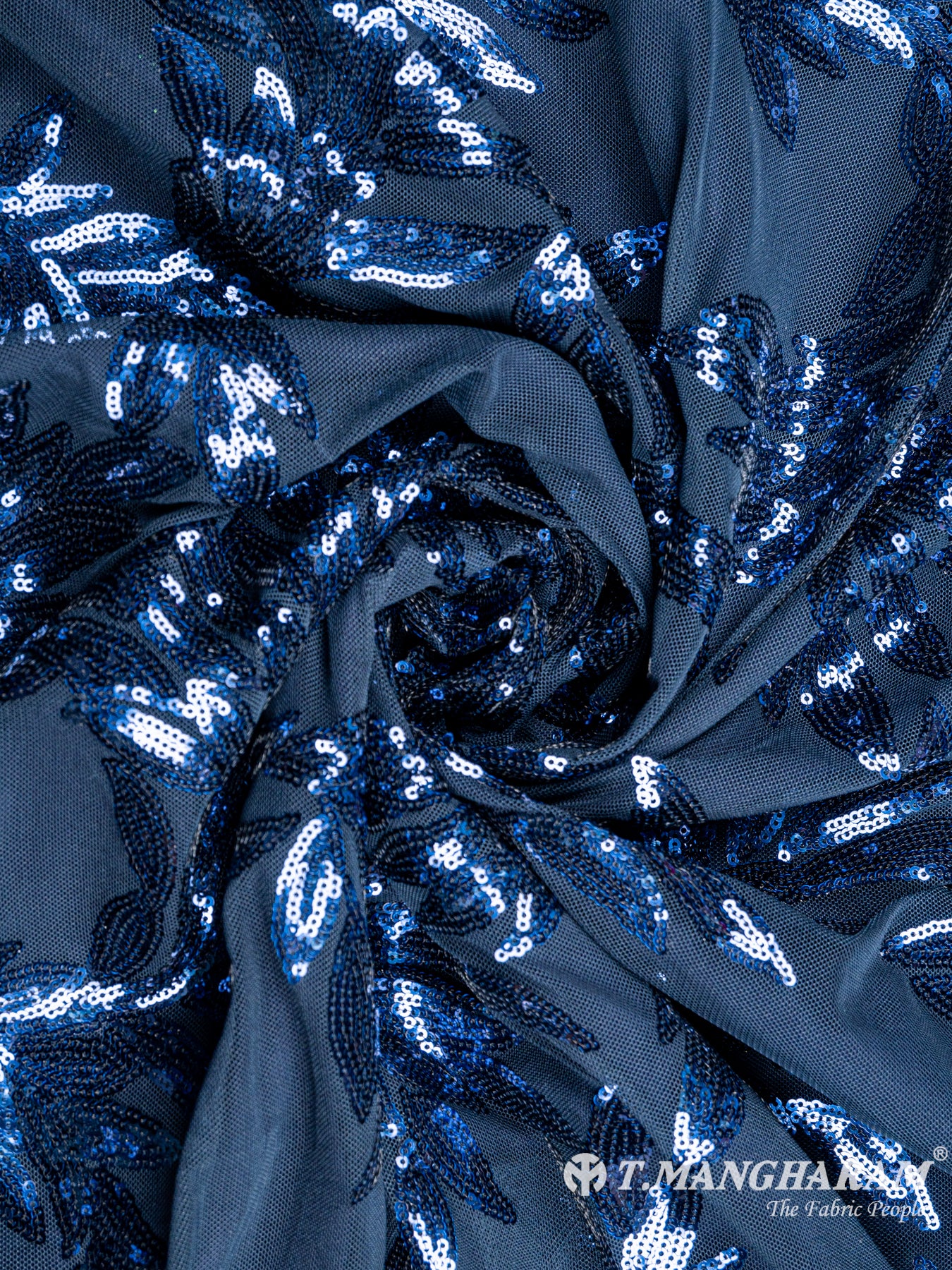 Blue Fancy Net Fabric - EB3929 view-1
