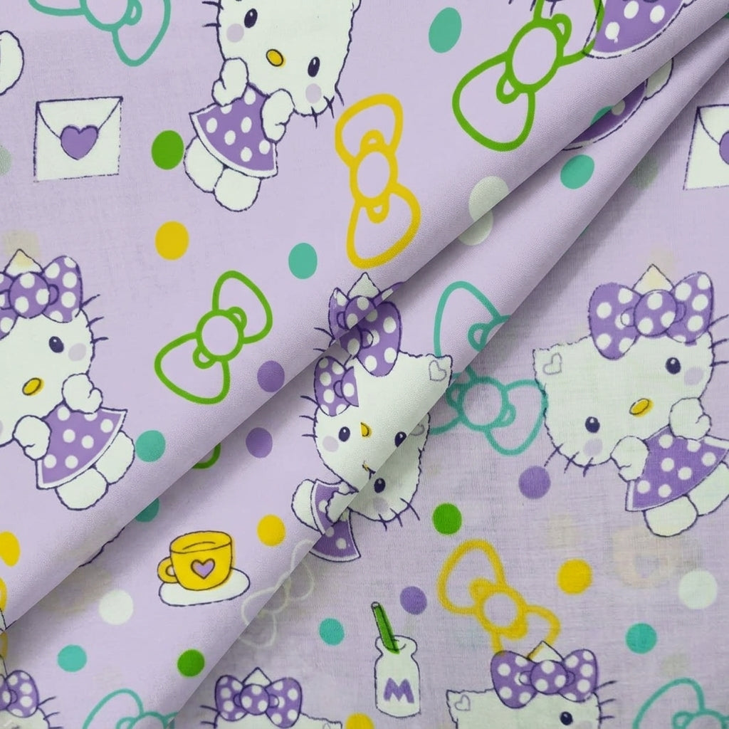 Folded Printed Violet Printed Cotton Fabric