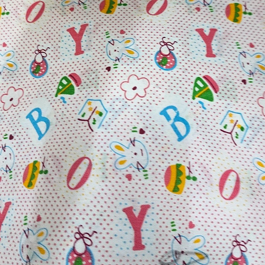 Light Red Printed Cotton Fabric - EA2501 - EA2501 - Flat fabric