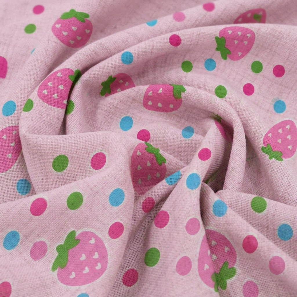 Swirled Printed Pink Printed Cotton Fabric