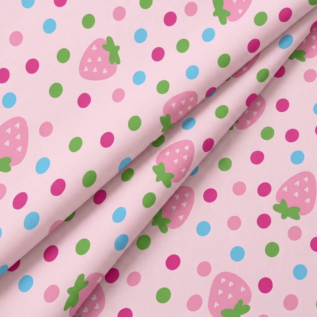 Folded Printed Pink Printed Cotton Fabric