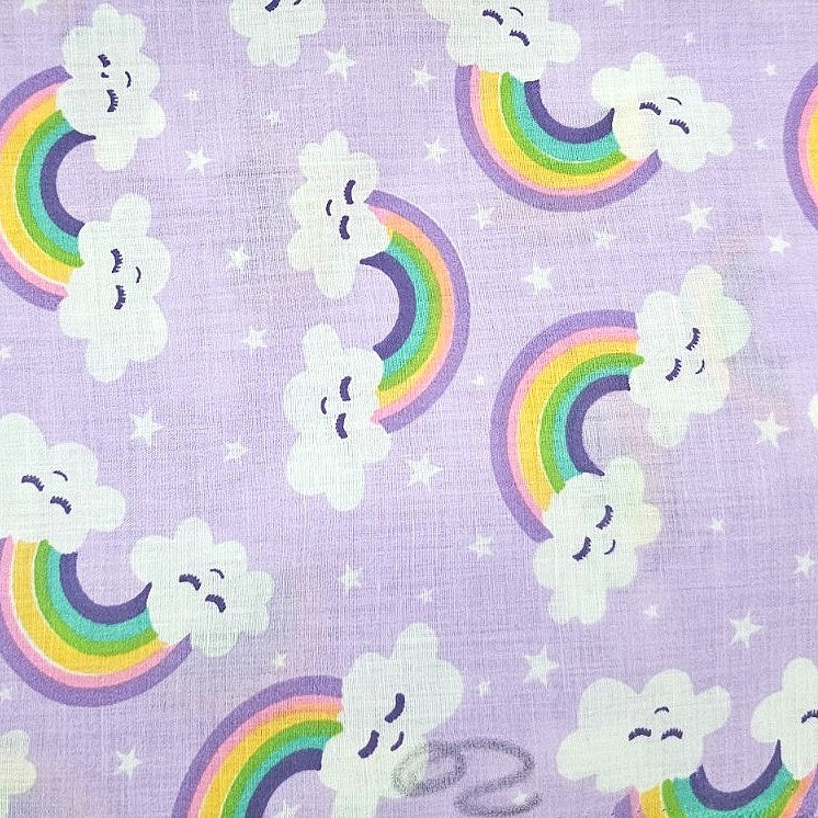 Violet Printed Cotton Fabric - EA2509 - EA2509 - Flat fabric