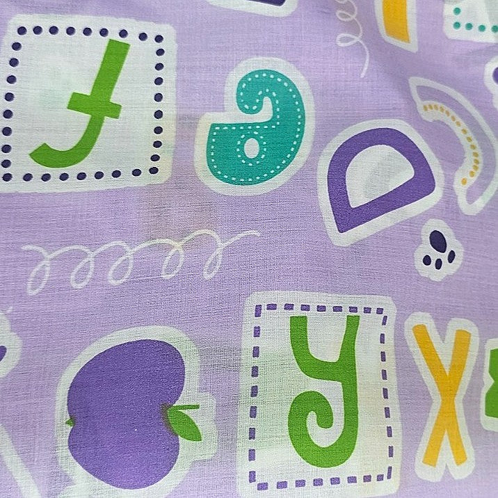 Violet Printed Cotton Fabric - EA2510 - EA2510 - Flat fabric