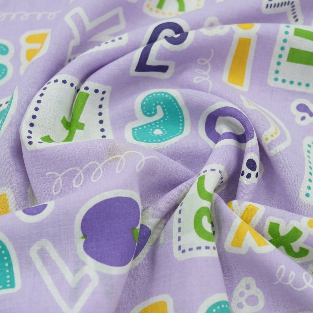 Swirled Printed Violet Printed Cotton Fabric