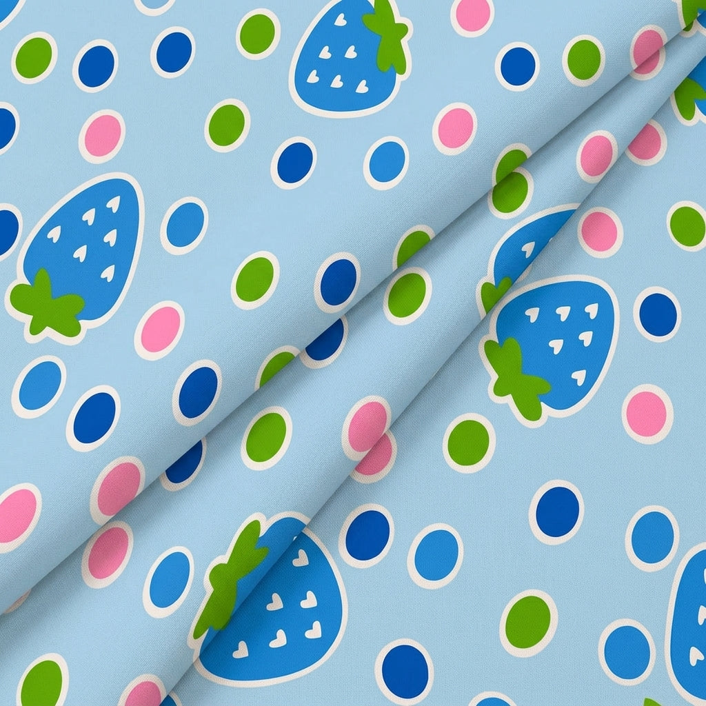 Folded Printed Blue Printed Cotton Fabric