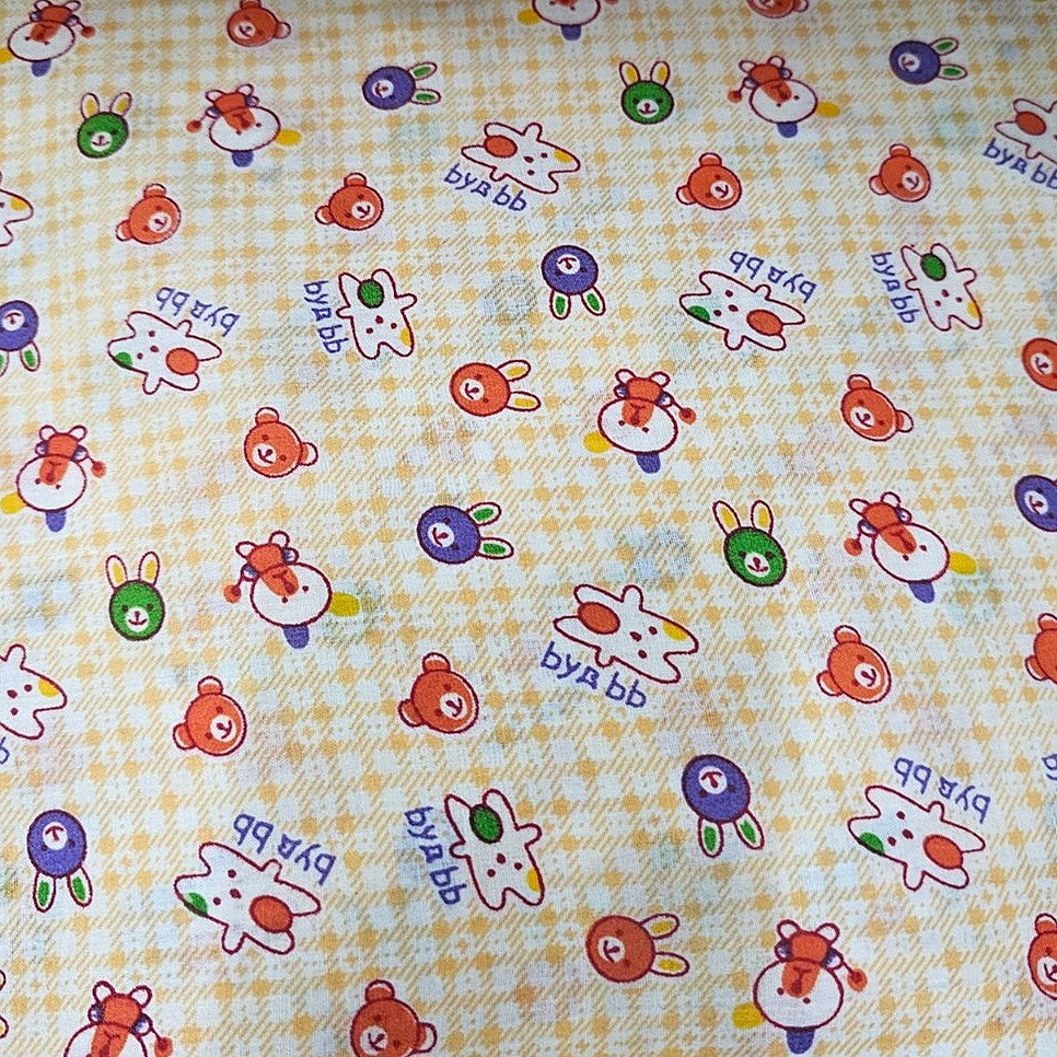 Light Yellow Printed Cotton Fabric - EA2526 - EA2526 - Flat fabric