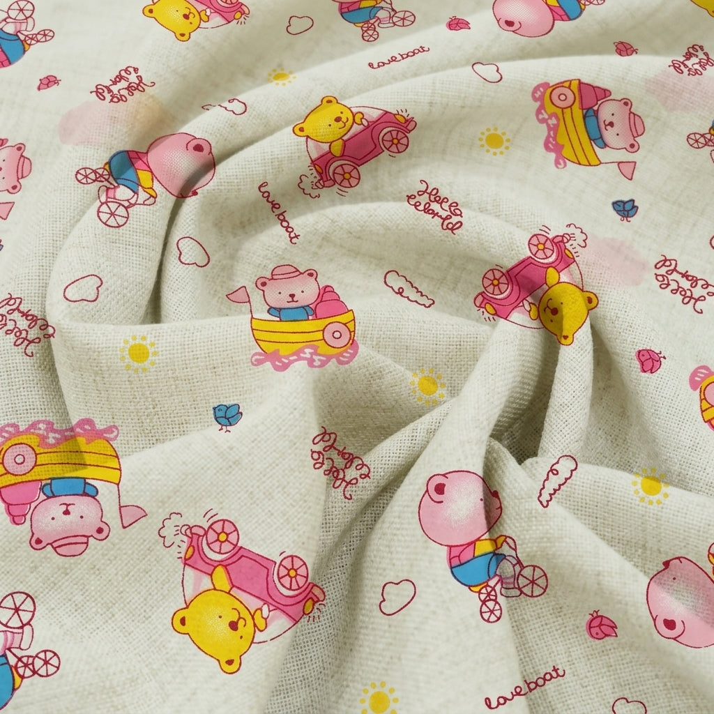 Swirled Printed White Printed Cotton Fabric