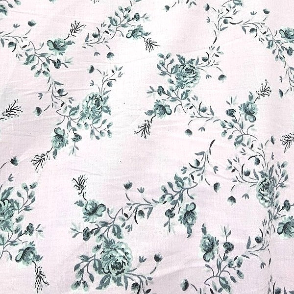 Baby Pink Floral Cotton Fabric - EA2603 - EA2603 - Flat fabric