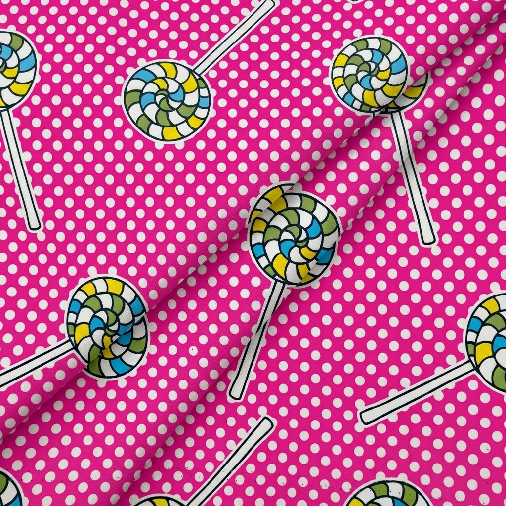 Folded Printed Pink Printed Cotton Fabric