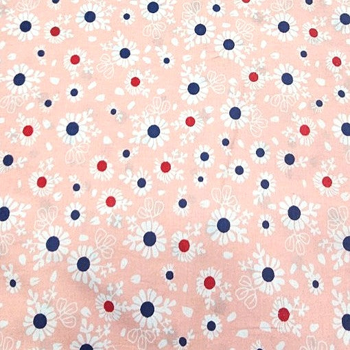 Peach Floral Cotton Fabric - EA2636 - EA2636 - Flat fabric