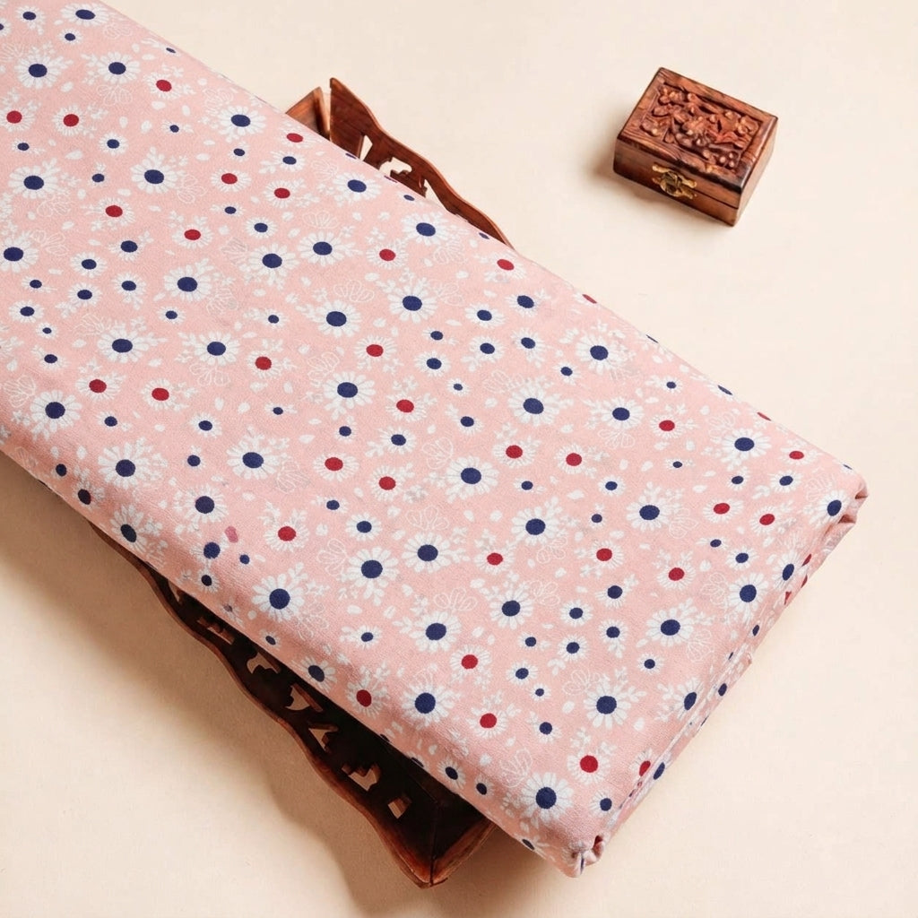 Peach Floral Cotton Fabric - EA2636 - EA2636 - tray_3