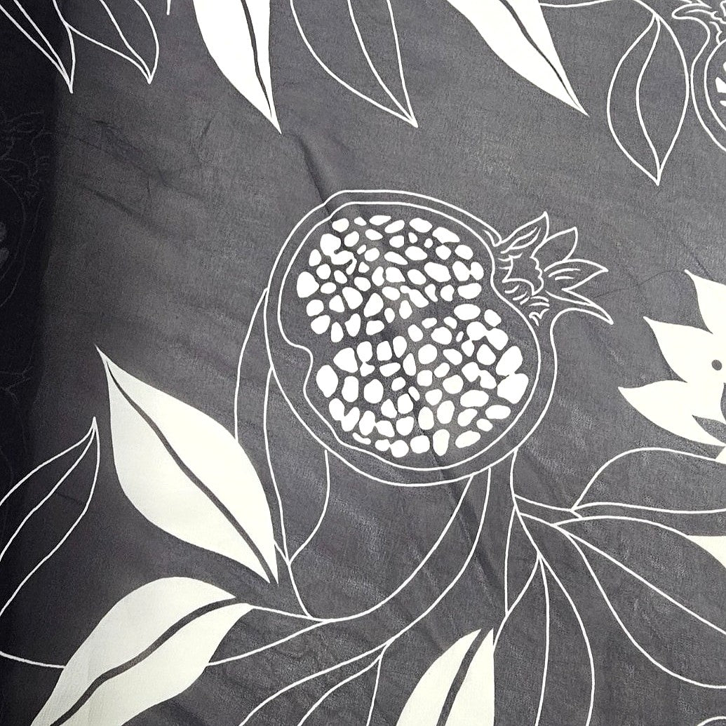 Black Floral Tissue Fabric - EA3040 - EA3040 - Flat fabric