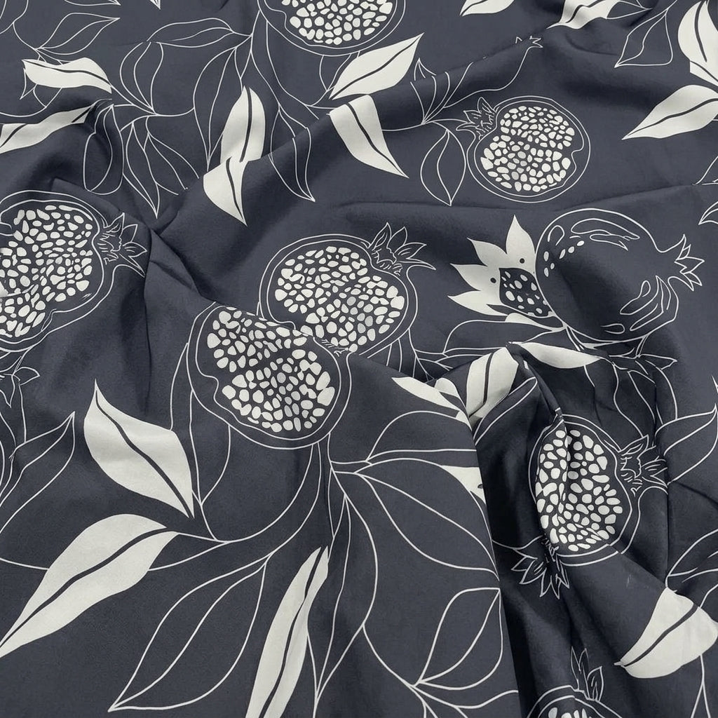 Swirled Floral Black Floral Tissue Fabric