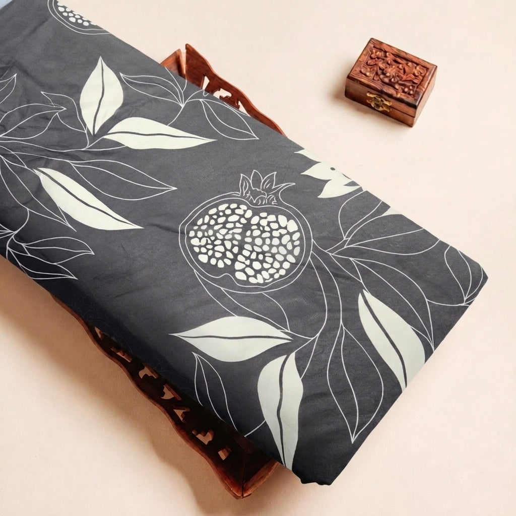 Folded Black Floral Tissue Fabric Highlighting and Texture