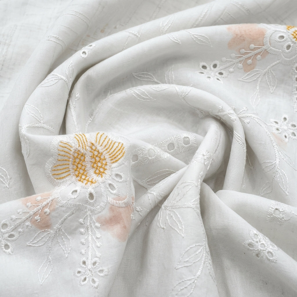 Embroidery Cotton Fabric - EA3909 - Swirl