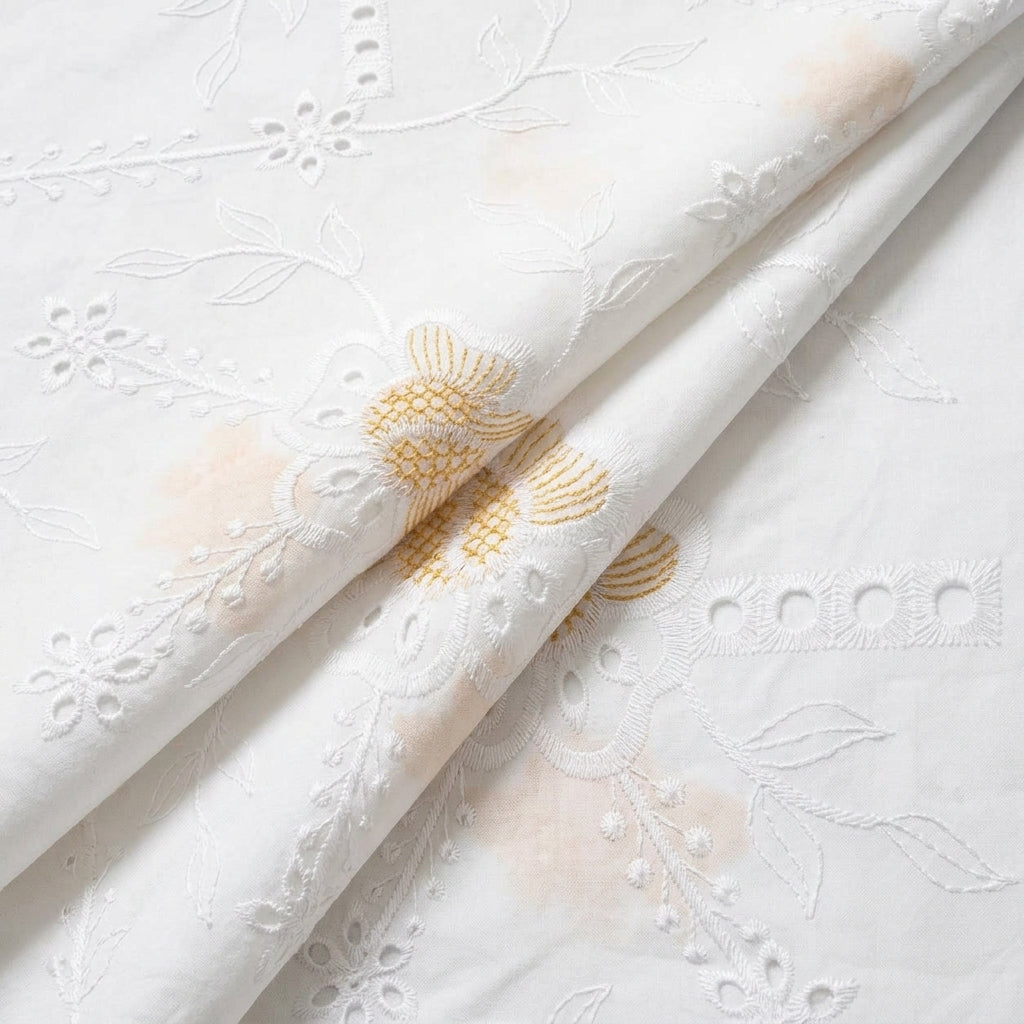 Embroidery Cotton Fabric - EA3909 - folds
