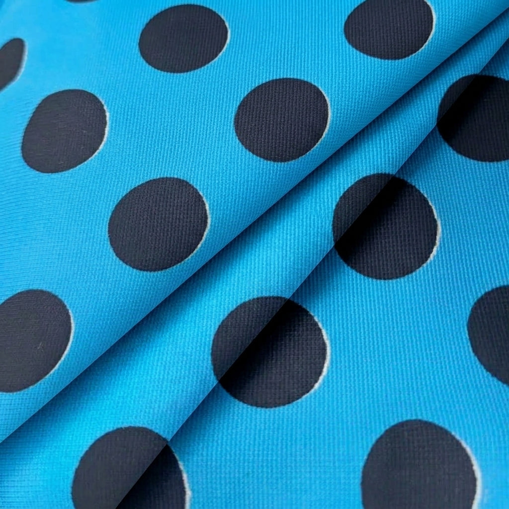 Folded Polka Dots Blue Polka Dots Lycra Fabric