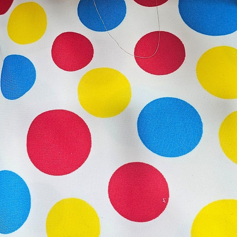 White Polka Dots Lycra Fabric - EA3957 - EA3957 - Flat fabric