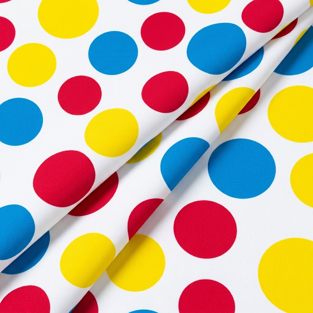 Folded Polka Dots White Polka Dots Lycra Fabric