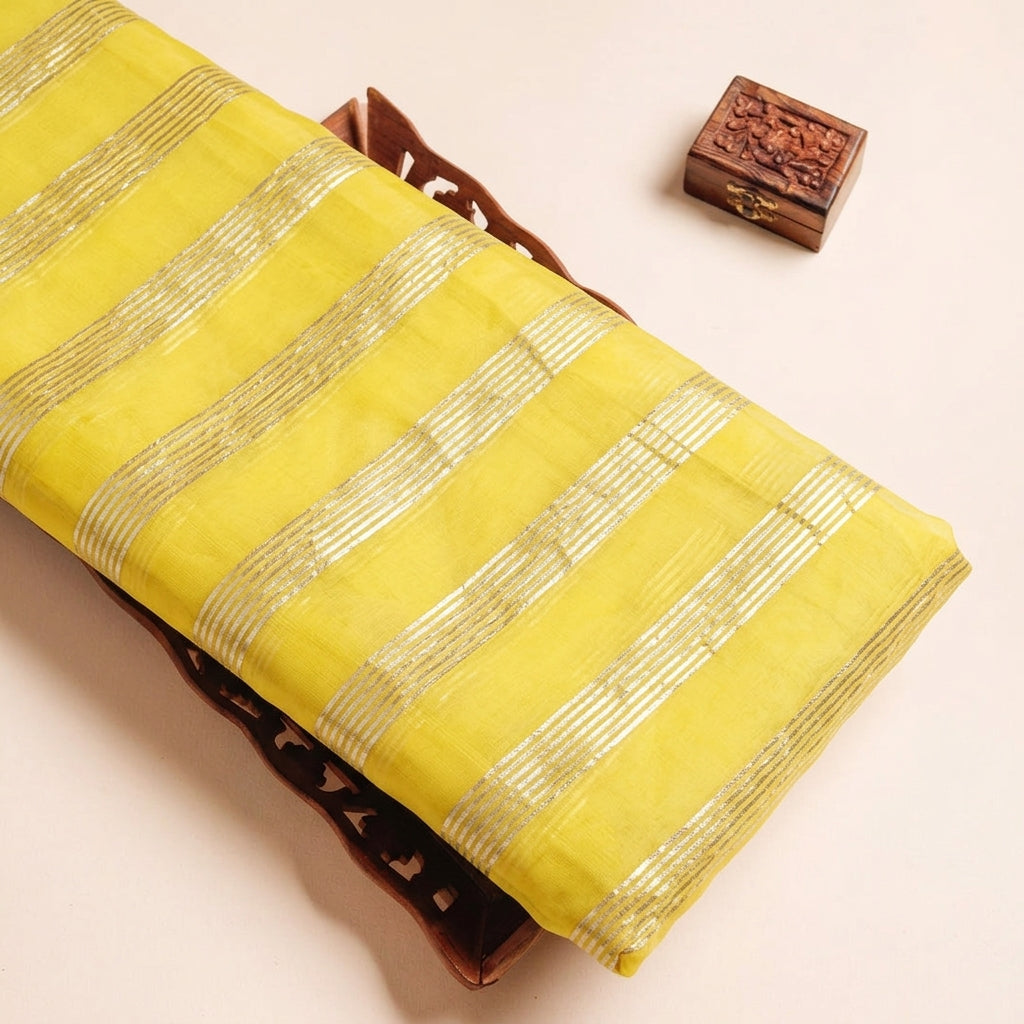 Zari Stripes Georgette Fabric