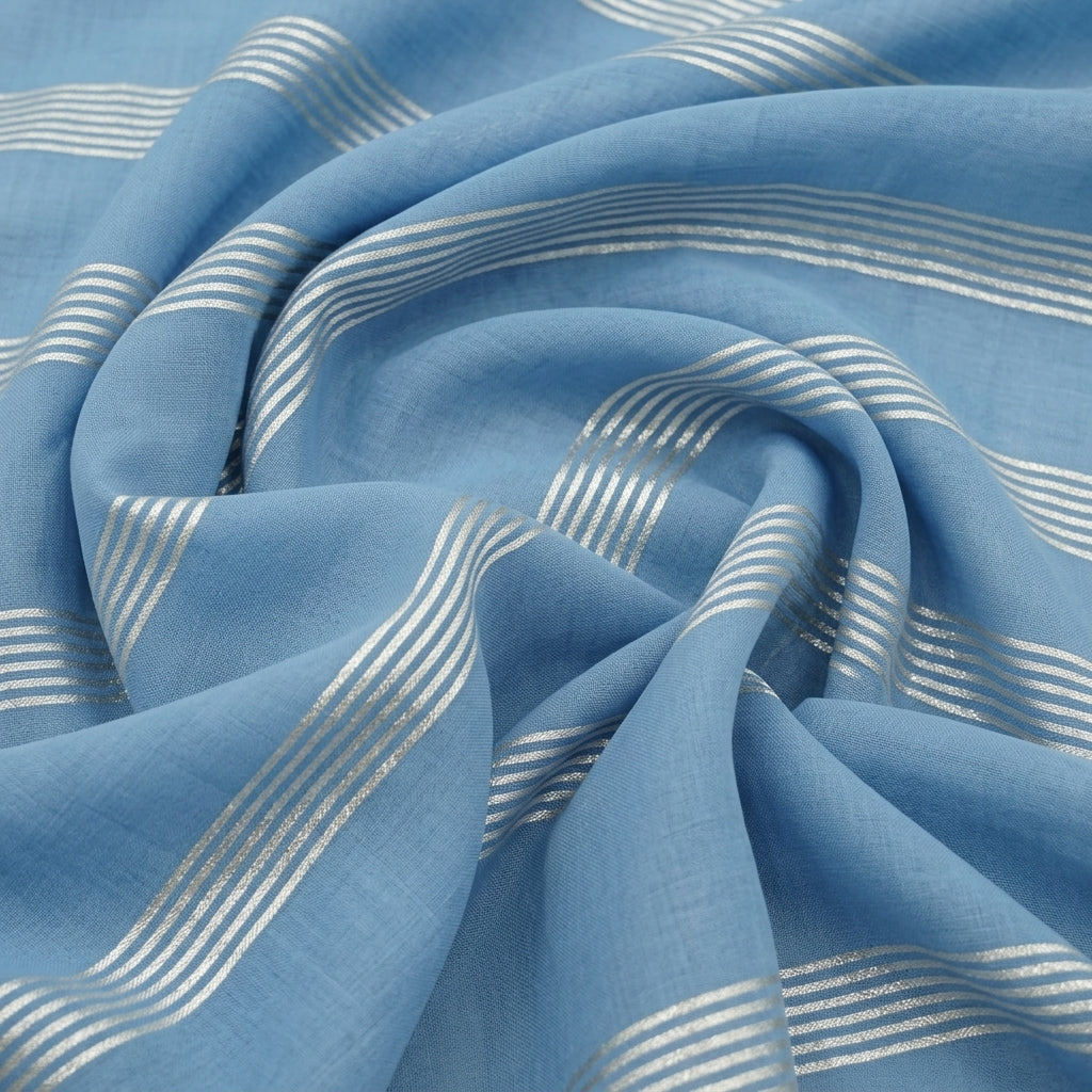 Zari Stripes Georgette Fabric