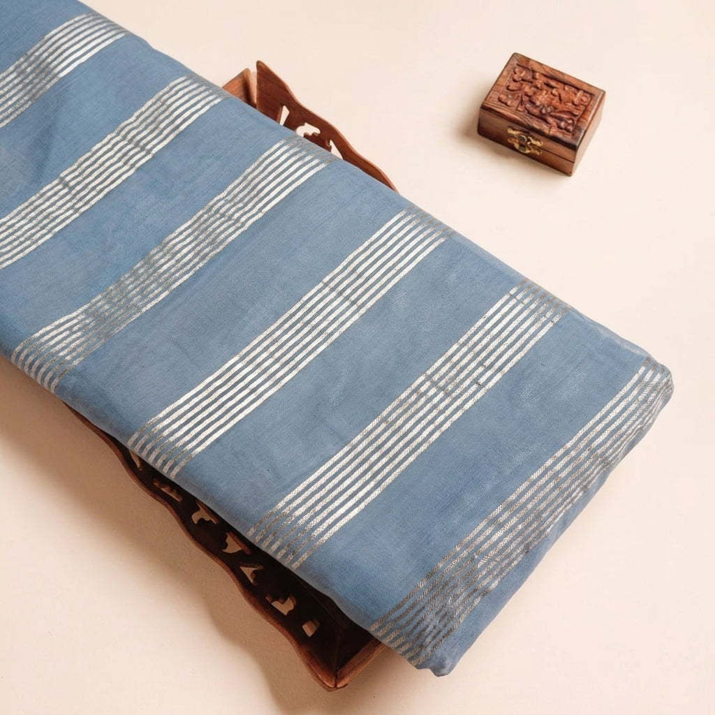 Zari Stripes Georgette Fabric