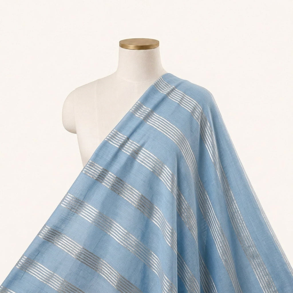 Zari Stripes Georgette Fabric