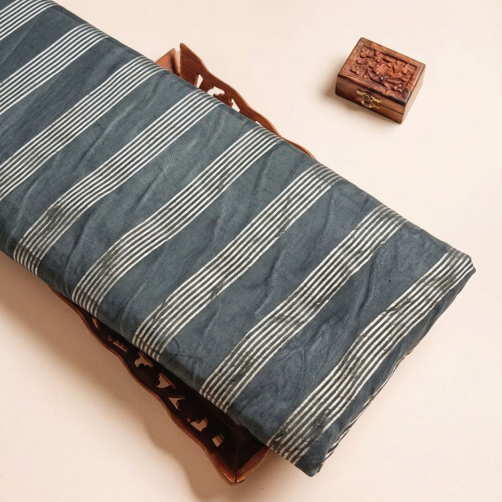 Zari Stripes Georgette Fabric