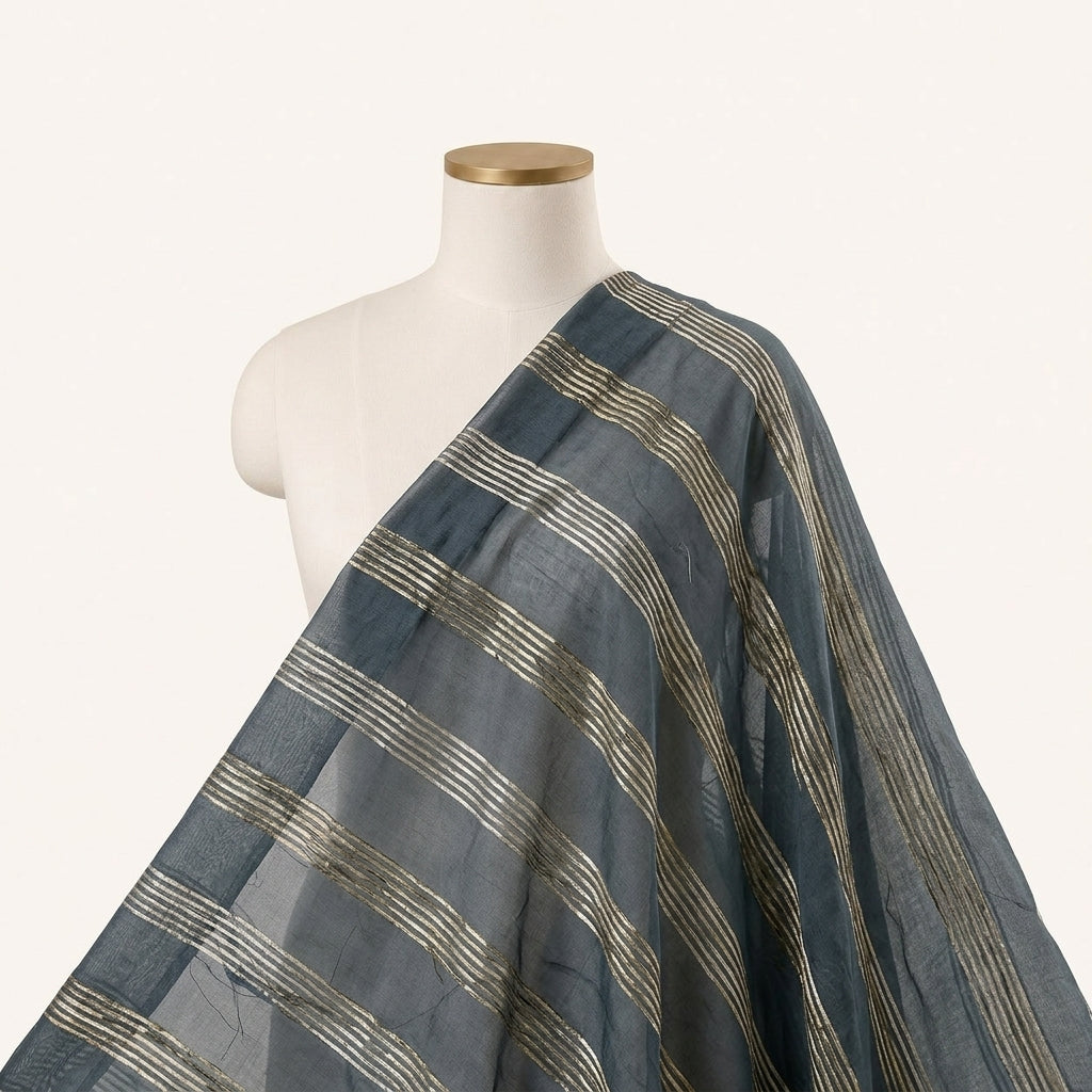 Zari Stripes Georgette Fabric