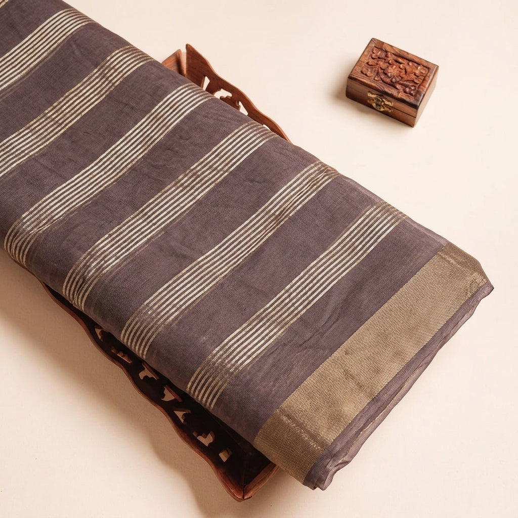 Zari Stripes Georgette Fabric