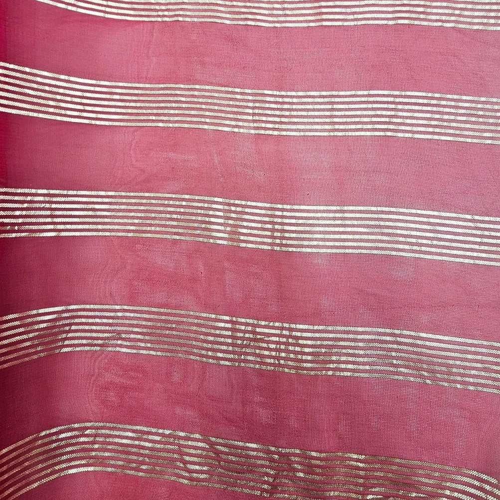 Zari Stripes Georgette Fabric