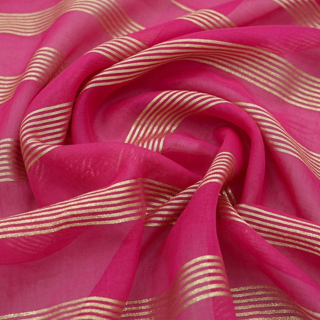 Zari Stripes Georgette Fabric