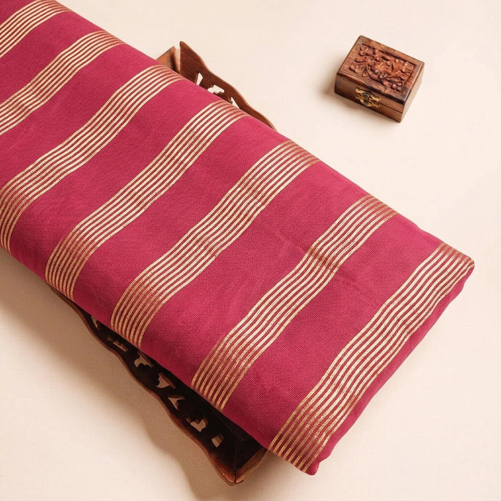 Zari Stripes Georgette Fabric