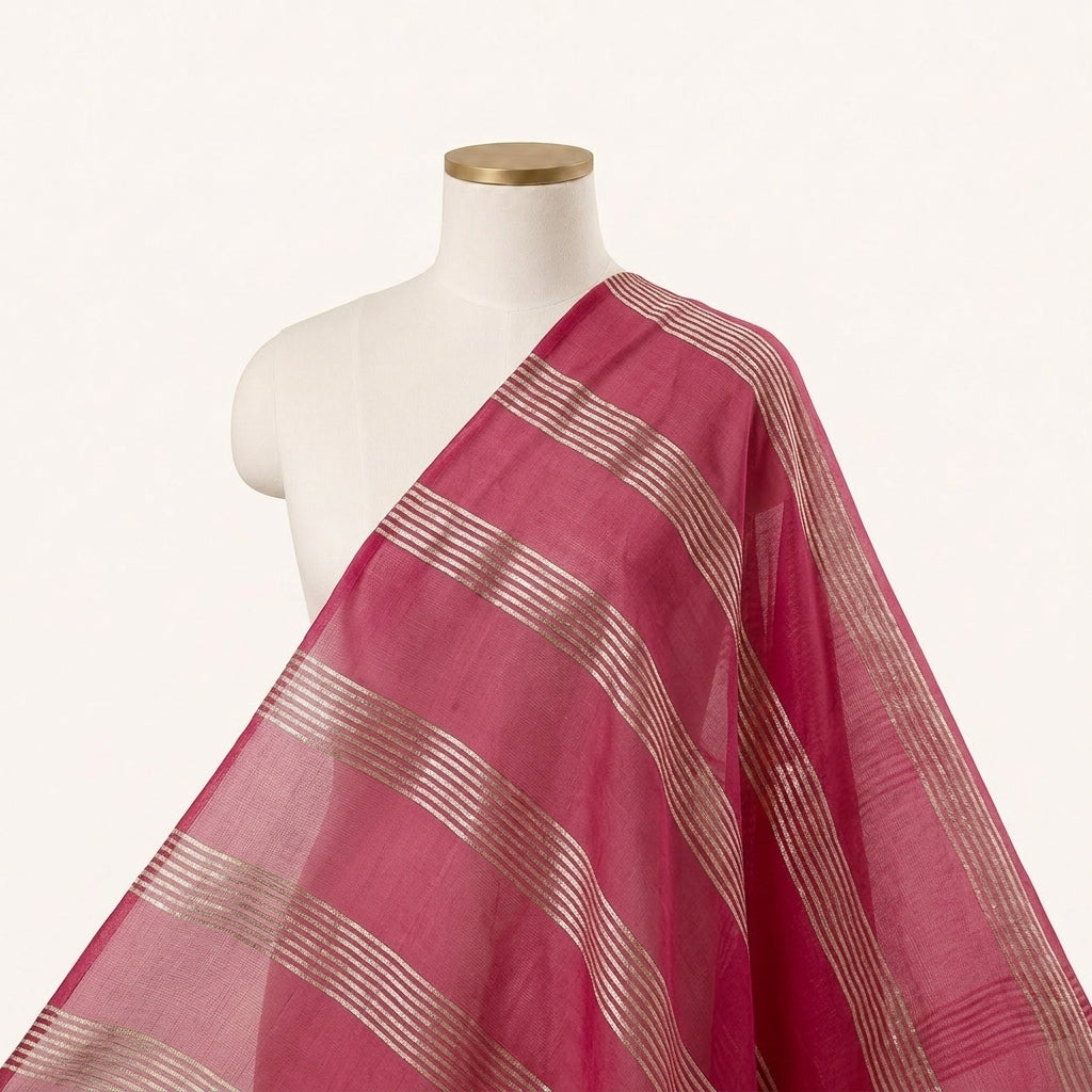 Zari Stripes Georgette Fabric