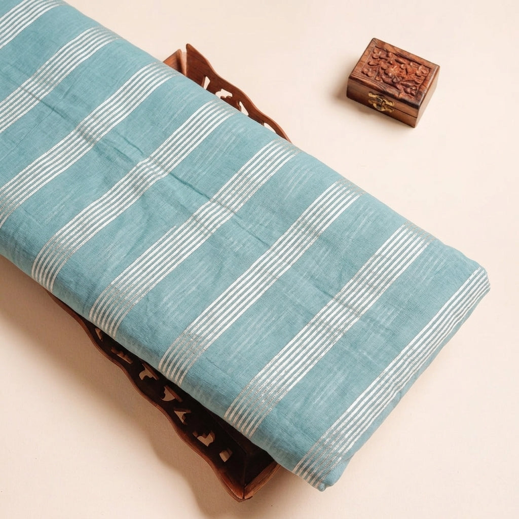 Zari Stripes Georgette Fabric