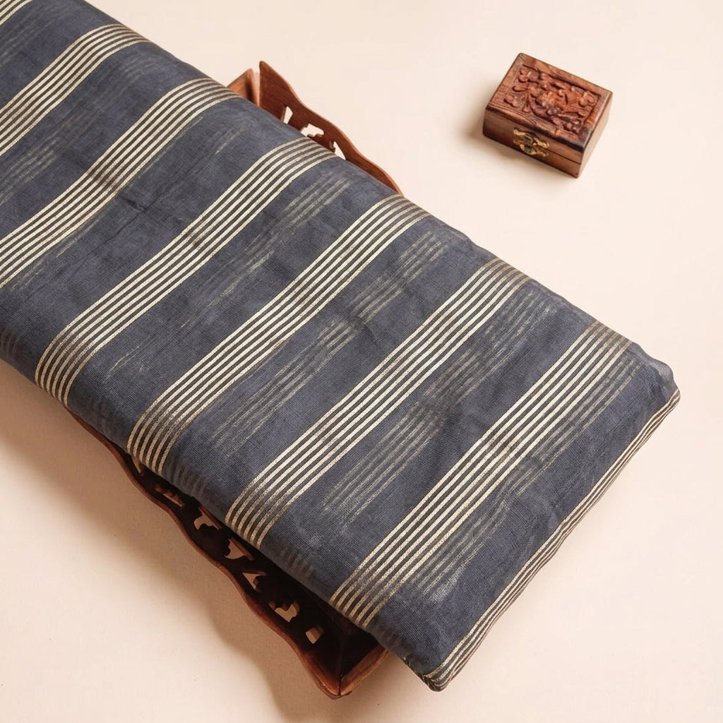 Zari Stripes Georgette Fabric