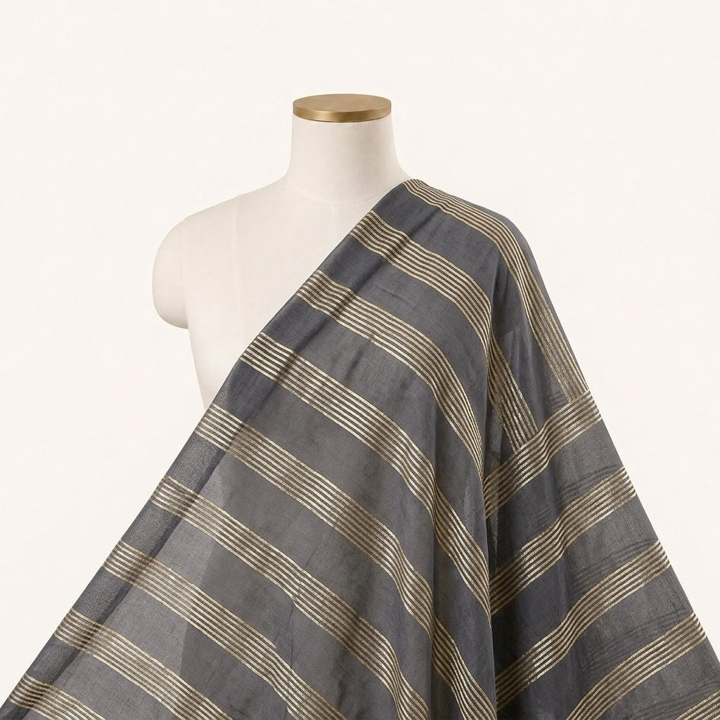 Zari Stripes Georgette Fabric