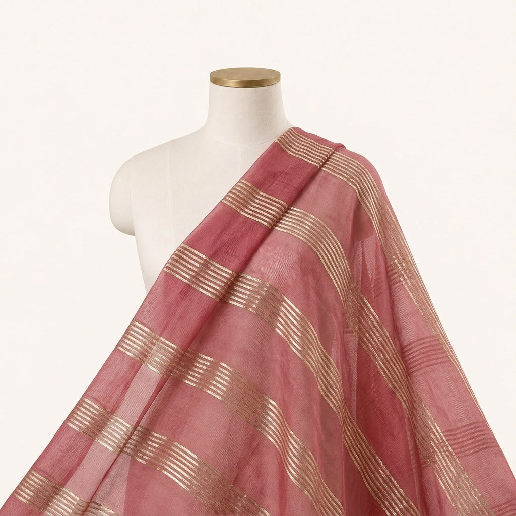 Zari Stripes Georgette Fabric