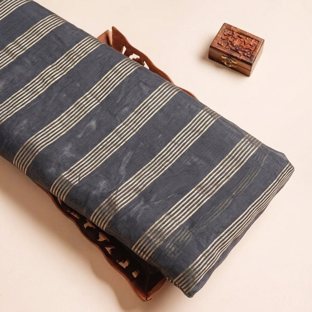 Zari Stripes Georgette Fabric